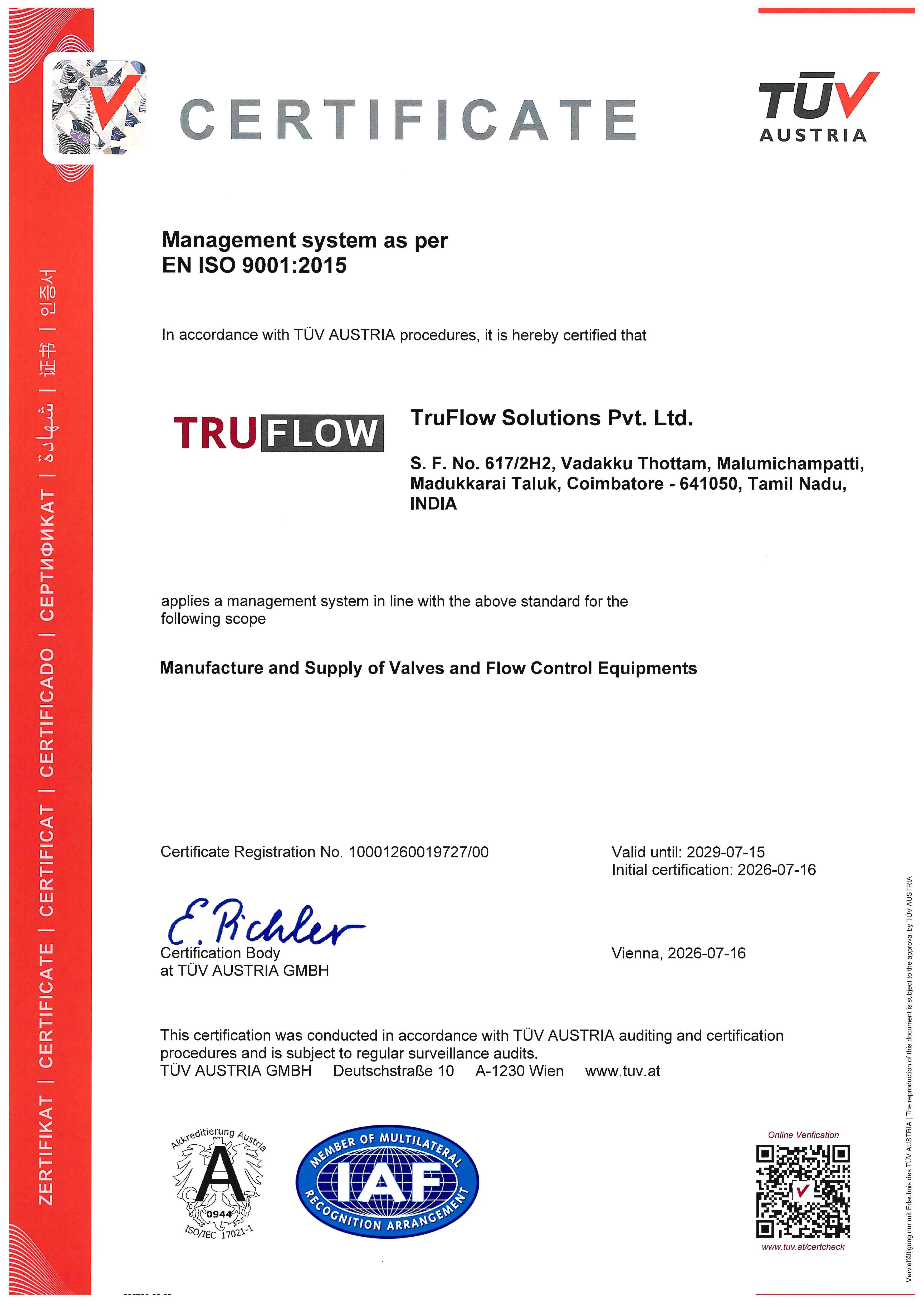 ISO Certificate